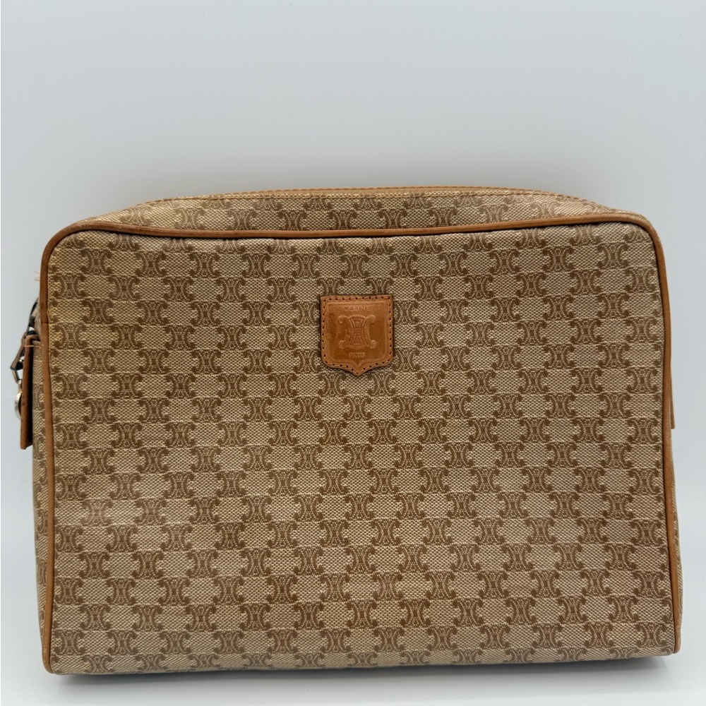 CELINE Tan Monogram Travel Pouch